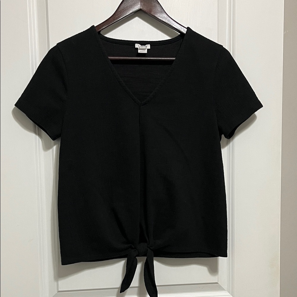 J. Crew Factory Textured V-neck Tie-front Tee Sz Small